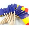 JBCD Romania Toothpick Flag Romanian Mini Small Cupcake Topper Flags,