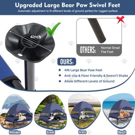 Upgraded Elevated Dog Bed with Canopy, Portable Raised Outdoor Dog Bed with Stable Anti-Slip Feet, Wider Shade Pet Bed Cot, Raised Dog Beds for Large Dogs Camping, Indoor & Outdoor Use