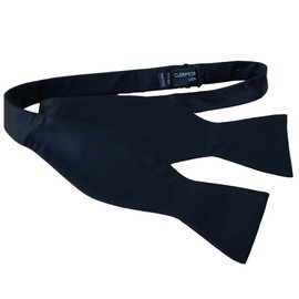 Luxury 100% Black Silk Self Tie Bow Tie(Size: Adjustable)