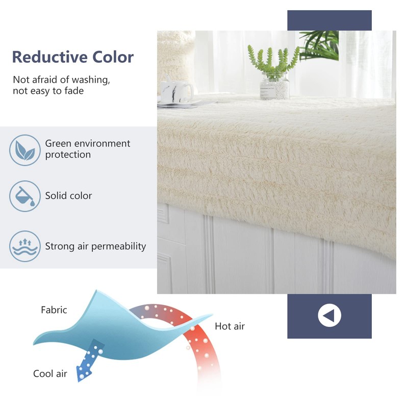 VanderHOME Non-Slip Bay Window Seat Cushion, Plush Window Seat Cushion,