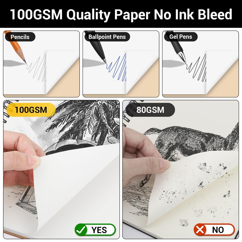 Yarotm A4 Spiral Plain Notebook - 120 Pages 100GSM Thick