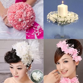 60 m Pearl Garland Pearl Ribbon Pearl Necklace Bead Cord Gift Ribbon Decorative Ribbon with Beads for DIY Crafts Party Table Decoration Wedding Bridal Hair Accessories Earrings Necklace Bridal Bouquet