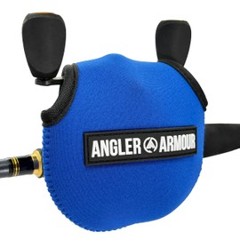 Angler Armour Baitcast Reel Cover | Baitcaster Sleeve | Fishing Reel Pouch | Low Profile Baitcasting Reel Protector | Neoprene Reel Case | 50 100 200 Series Baitcast Covers (Marine Blue)