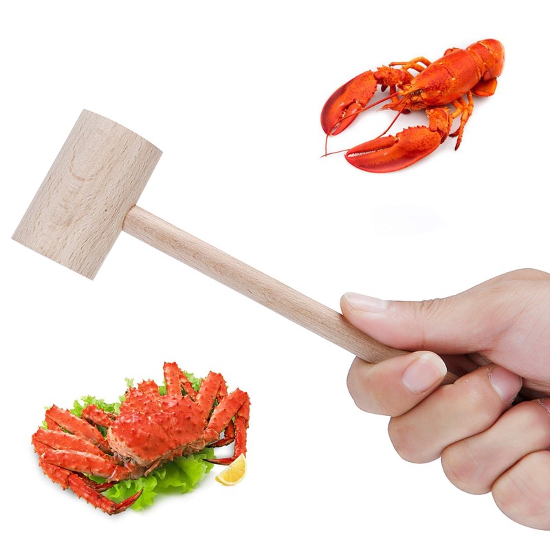 Wood Crab Mallets Seafood Shellfish Lobster Cracker Hardwood Natural Hammers,