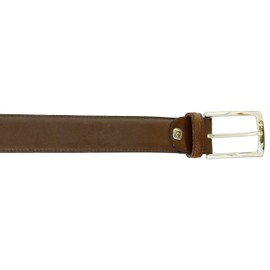Pierre Cardin Brown Classic Square Silver D-Ring Adjustable Belt Adjustable Mens Belt-40 for Mens