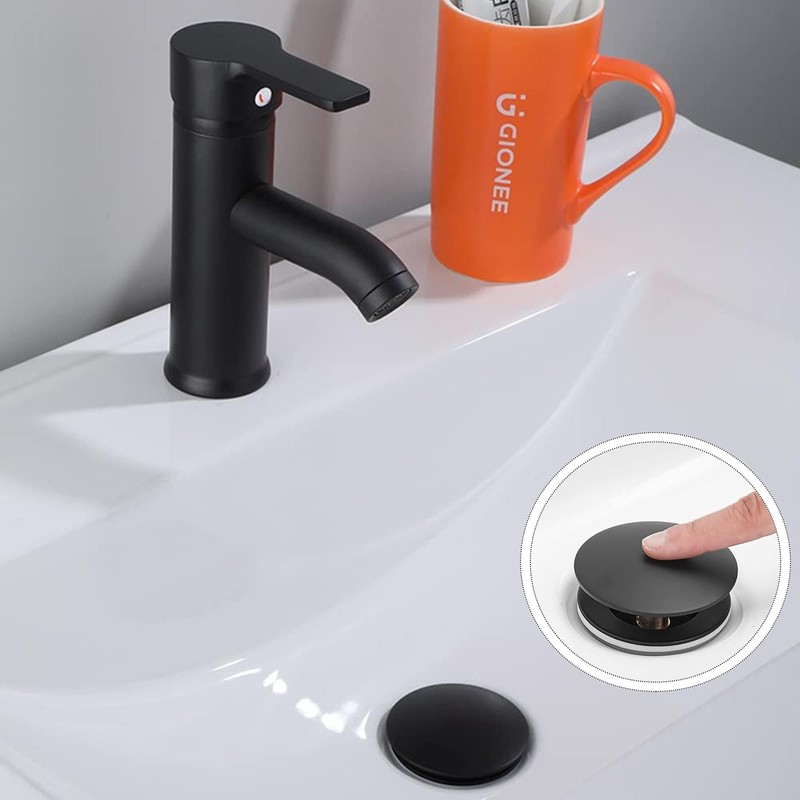 Xinlon Plug Sink Black, Universal Drain Fitting for Sink, Pop