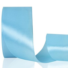 Baby Blue Ribbon 2 Inch, 25 Yards/roll Solid Satin Ribbon for Gift Wrapping, Bow & Eternal Flower Making, Floral Bouquets, Party Decoration.