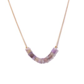 JBAERD Colorful Natural Stone Necklace, Adjustable Healing Birthstone Beaded Pendant Necklace Delicate Crystals 7 Chakra Energy Charm Chain Jewelry Gifts for Women - with Gift Box, Stone, Quartz