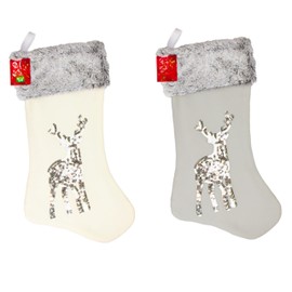 AKEDE Christmas Stocking - 18" Large Christmas Stockings Reindeer Xmas Stockings For Kids Women Men Xmas Decorations Stockings Gifts Holding Set For Christmas Tree Family Holiday Party - 2 Pcs