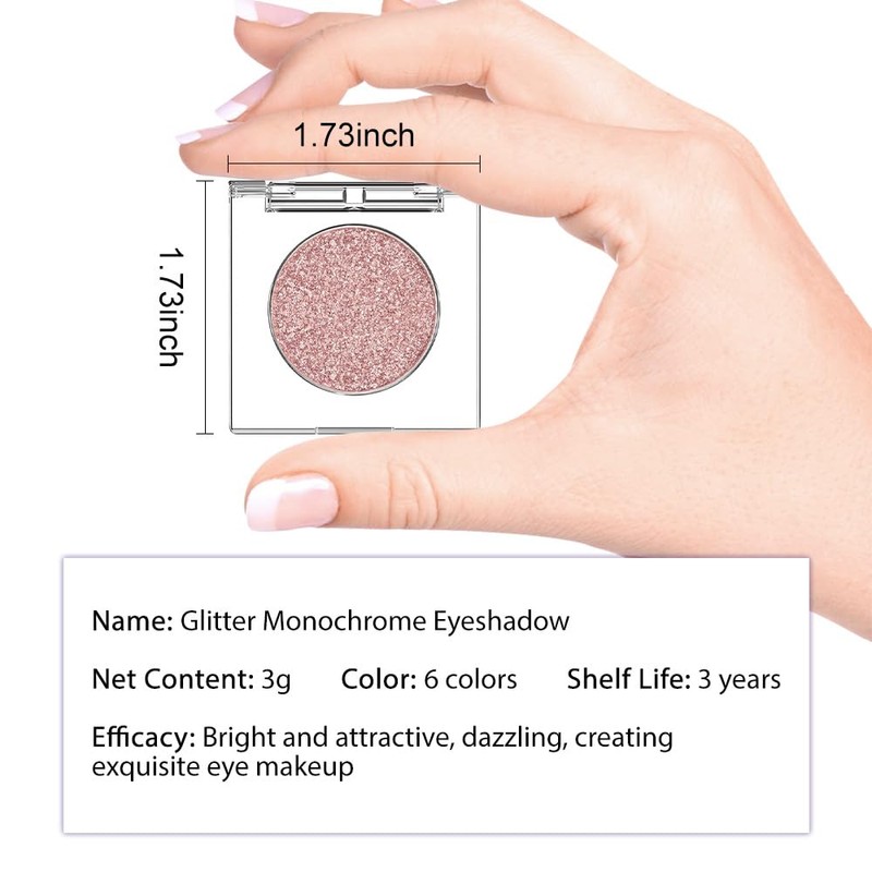 Champagne Pink Rose Monochrome Shimmer Eyeshadow Palette Makeup,Long Lasting Naturing-Looking