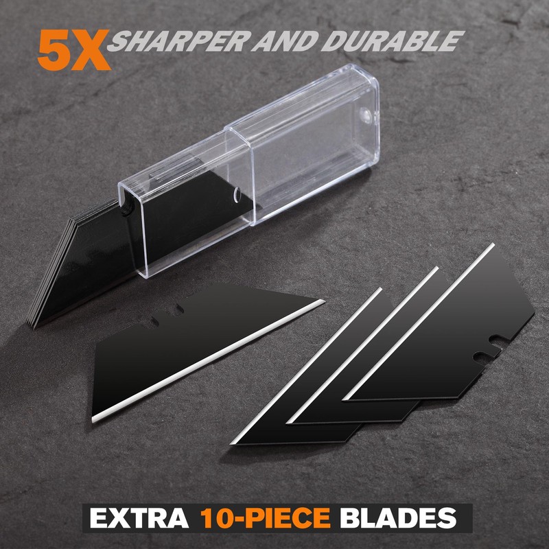 REXBETI Box Cutter 2-Pack, Utility Knife with Blade Storage, 18