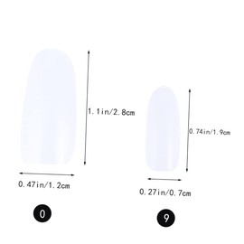 Baluue Manicure Nail Art 500pcs Oval False Nails Full Cover Short Artificial Nails Sturdy Health-friendly