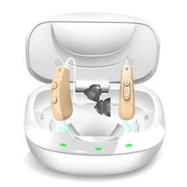 Hearing Aids for Seniors Rechargeable, OTC Behind-The-Ear BTE Ear Aid Buds Earbuds Not Amplifiers Adult Women Men, Sound Aides for Elderly Hearing Loss, Invisible Noise Cancelling, Mothers Gifts