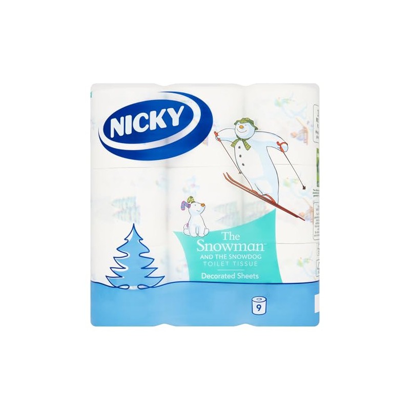 Nicky The Snowman and The Snowdog Toilet Tissue 9 Rolls