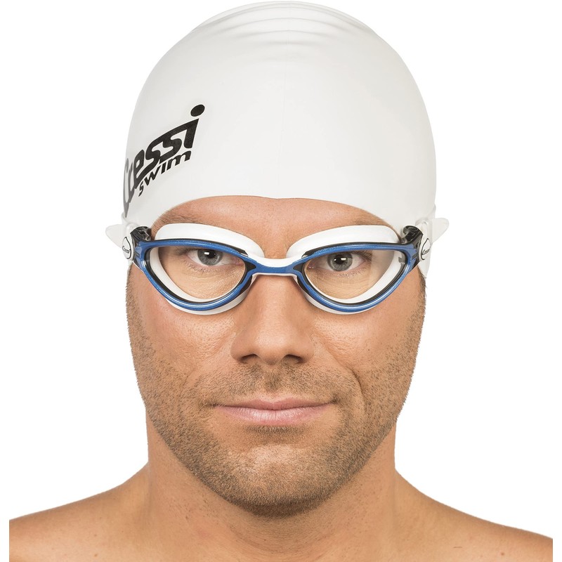 Cressi Thunder - Premium Swimming Goggles, White/Blue