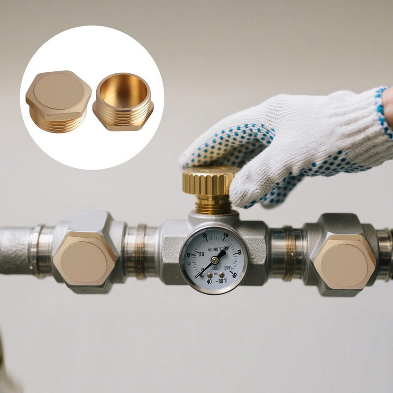 2 x brass plugs, 1 inch male thread, sealing plug