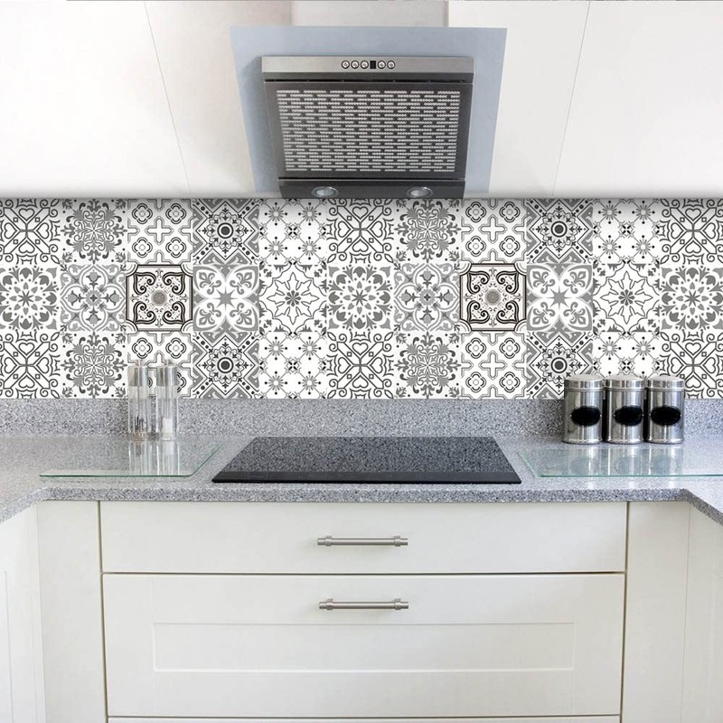 20 Pieces Moroccan Style Tile Sticker, Removable Decorative Tile Stickers,