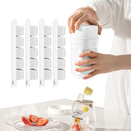 Ice Cube Tray, Ice Tray with Happy Twisting Ice Cup, Ice Cubes easy fall off the Cup when Rotate the Lid.Ice Cube Trays/Molds for Freezer, BPA Free, Easy Release & Stackble.
