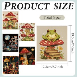 CREATCABIN 6Pcs Swedish Dishcloths for Kitchen Reusable Swedish Dish Towels Absorbent Swedish Dish Cloths Rags Washable Sponge Cleaning Cloths Wipes No Odor Quickly Drying Mushroom Frog 7.6x6.7Inch