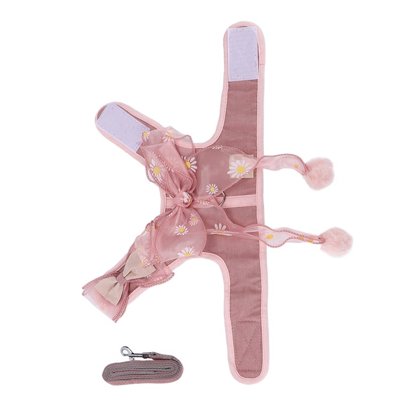 Cat Harness and Leash Set Breathable Fairy Bowknot Vest Cat