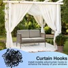 jbcgv 50Pcs Plastic Hooks for Gazebo Curtains, Plastic Black Track
