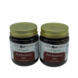 Amish Red Raspberry Jam Non GMO Vegan All Natural - 9 oz - 2 Jars