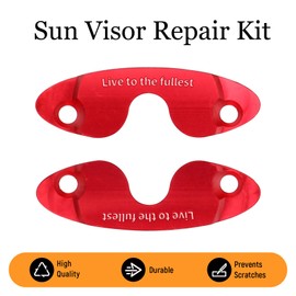 smnuxwm 2PCS Sun Visor Repair Kit for Jeep Wrangler JK 2018&Wrangler JL JLU 2018-2025&Gladiator JT 2020-2025 Accessories,Aluminum Alloy Sun Visor Clips(Red)