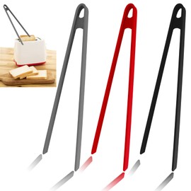 3PCS Silicone Toast Tongs, Trivet Tongs for Cooking, 11.8Inch Silicone Kitchen Tong with Anti-slip Design, Long BBQ Grilling Tong for Toaster, Pan Fried Steak, Barbecue and Salad by Sunenlyst