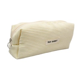 Husalsea Simple design pencil case, student pencil case, versatile, men and women pencil case, small, pencil case teenager can be used as a gift, cream, Simple design