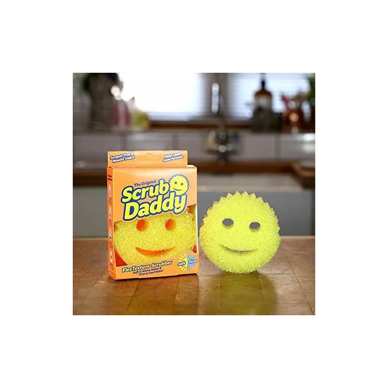 Scrub Daddy Original Scratch Free FlexTexture Scrubbing Sponge, Yellow