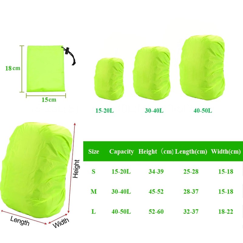 PINEPAN Waterproof Backpack Rain Cover with Adjustable Non-Slip Buckle Straps