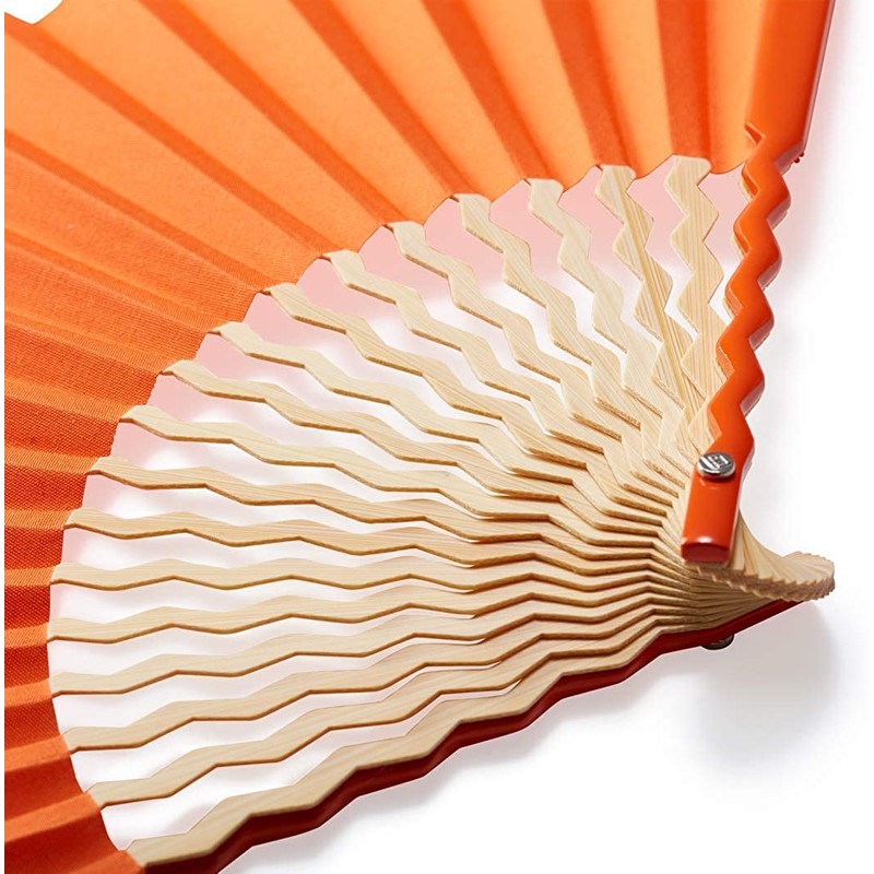 [Nishikawa Shoroku Shoten] GIZAGIZA Hand Fan (Orange)