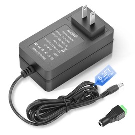 ALITOVE 24V 3A Power Supply 72W AC Adapter Power Cord 100-240V 50-60Hz to DC 24 Volt 3 Amp Transformer 2A 1A Converter with 5.5x2.1mm DC Barrel for LED Strip Module Light, CCTV Camera System, 6.2FT