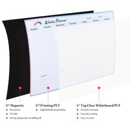 AMO HERMOSE Weekly Planner Magnetic Whiteboard Calendar for Refrigerator, 17.7x11.8 Inch Dry Erase Board with Markers, Eraser & Magnets for Shopping Lists, Notes, and Organization