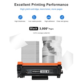 InkSplorix TN760 Toner Cartridge for Brother Printer Replacement Black Toner TN-760/TN-730 TN 730 Compatible with MFC-L2710DW MFC-L2750DW HL-L2370DW HL-L2395DW HL-L2390DW DCP-L2550DW (4 Pcs)