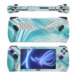 MightySkins Glossy Glitter Skin Compatible with Asus ROG Ally - Aquamarine Quartz | Protective, Durable High-Gloss Glitter Finish | Easy to Apply