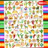 100PCS Mexican Temporary Tattooos, Fiesta Tattoos Stickers, Taco Twosday 2nd