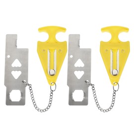 PATIKIL Hotel Door Lock, 2 Pack Heavy Duty Extra Lock for Additional Privacy and Safety Perfect for Traveling Hotel Home Apartment Double Hole Yellow