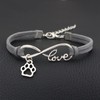 Pops & Coco Love Paw Print Suedette Bracelet Pretty Silver