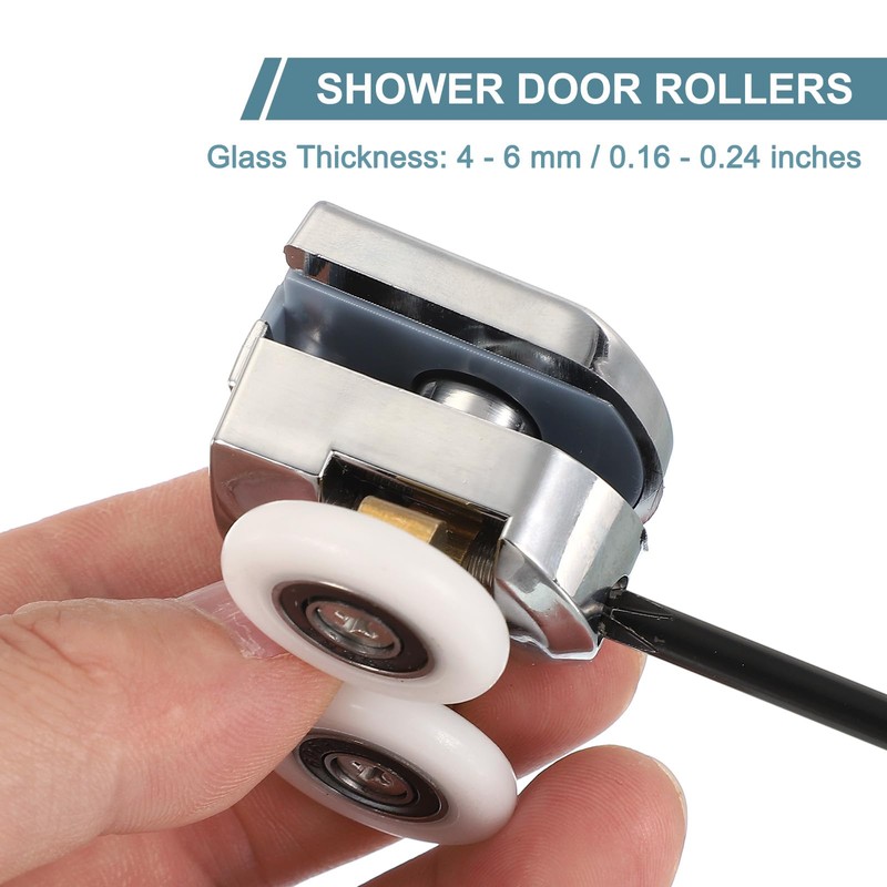 uxcell 25 mm Shower Door Rollers, Double Shower Door Runners