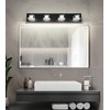 Joossnwell Black Vanity Light for Bathroom (4-Light, 28-Inch) Crystal Bath