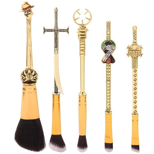 Anime One Piece Makeup Brushes - Metal Handle Cartoon Unique Professional Makeup Brush set gifts for Women Girls Birthdays, Valentine's Day, Christmas Surprises (Makeup Brushes-166)