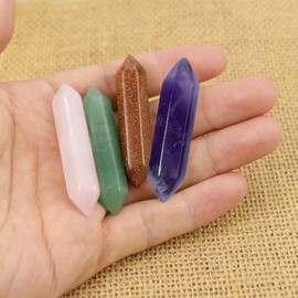 Natural Healing Crystal Stone Necklace Hexagonal Crystal Dot Pendant Necklace Spirit Crystal Necklace Anxiety Necklace Crystal Gift Crystal Healing Crystal Jewelry