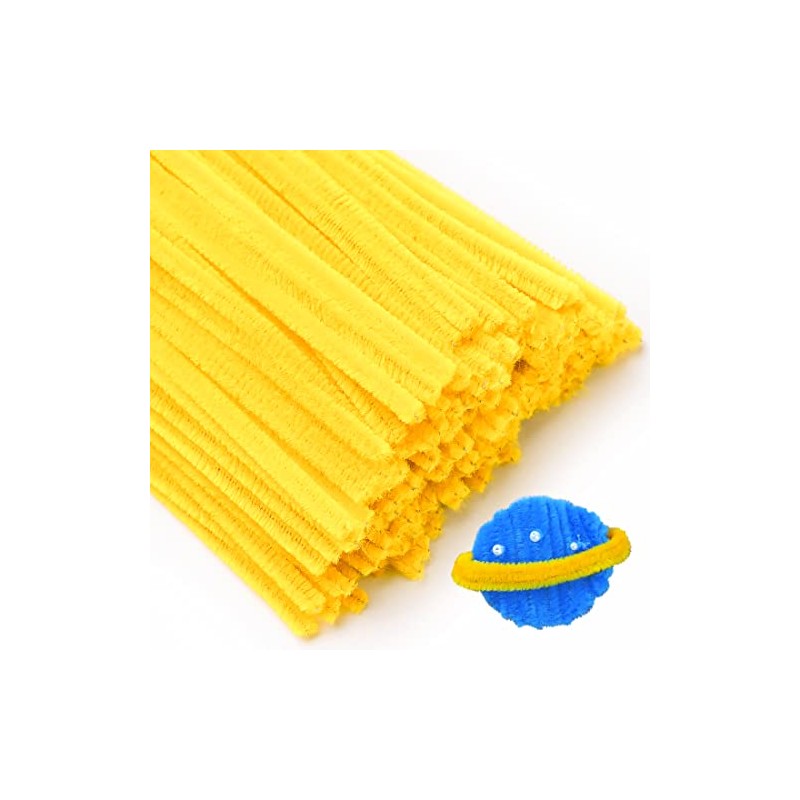Eppingwin 200pcs Pipe Cleaners, Yellow Pipe Cleaners Craft Supplies,Chenille Stems
