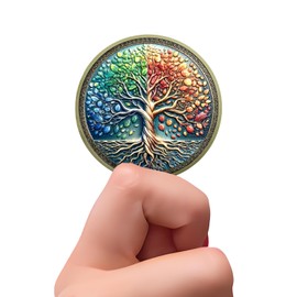 Four Seasons Tree Copper-Plated Sobriety Coin | Alcoholics Anonymous Coins AA Sobriety Gifts for Men Women | Celebratory Living Clean AA Coin for Annual Sober Chip Anniversary | AA Chips AA Medallions