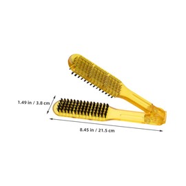 FRCOLOR Hair Straightening Comb Lightweight Portable Hair Styling for Precise Results High-temperature Resistant for Salon Home Use Yellow