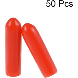 TA-VIGOR 50Pcs Rubber End Caps, 2mm ID Round Flexible Screw End Caps Thread Protectors, Red Vinyl Bolt Covers Rubber Covers for Screws, Tubes, Cables, Wires, etc