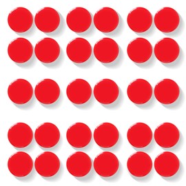 QOJOPU Pack of 30 Strong Magnets for Magnetic Board & Whiteboard - Round Fridge Magnets, Decorative Magnets Small for Pin Board, School, Office - Mini Magnets Strong Hold for Photos, Notes (Red)