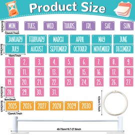 Colorful Calendar Bulletin Board Set Colorful Flip Calendar with Holder Vibrant Classroom Decoration with 56 Date Cards Adjustable Rotating System Holder for Classroom Home Decor Supplies
