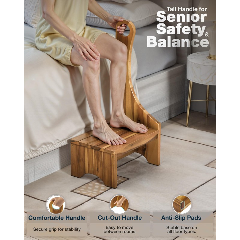 Premium Step Stool with Handle for Adults, Elderly & Seniors,